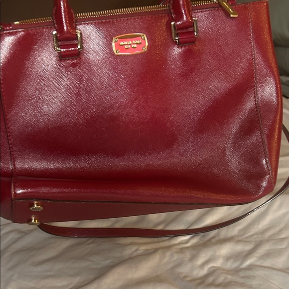 Michael Kors Red Leather Satchel - Picture 1 of 7